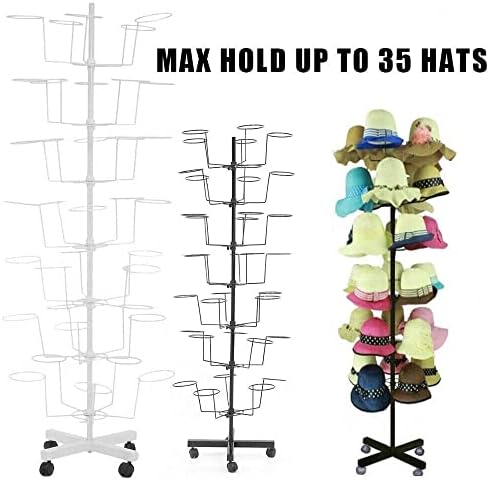 510 vješalice za šešire u 7 slojeva stalak za prikaz kapa metalni rotirajući organizator šešira 35 vješalica za šešire podesivi