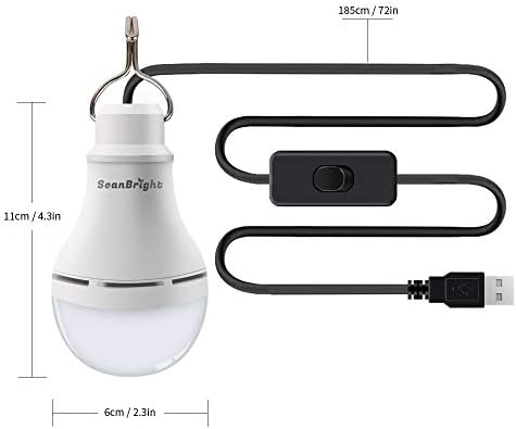 Seanbright USB kampiranje žarulja, prijenosno USB kampiranje, USB pogon 60W prijenosna vanjska žarulja za kampiranje/vrt/vrt/roštilj,