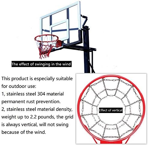Košarkaška mreža od nehrđajućeg čelika od nehrđajućeg čelika 304, otporna na hrđu, brza instalacija.