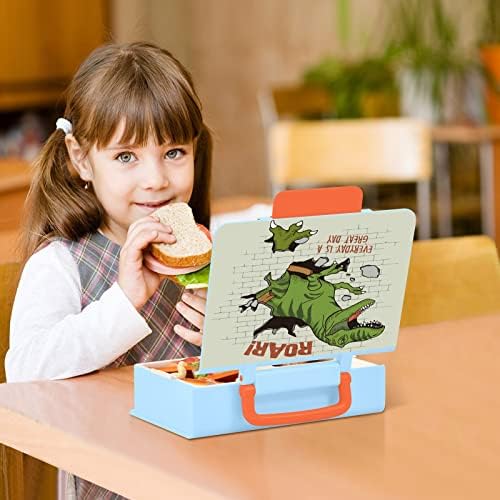 MNSRUU BENTO BOX Dinosaurs Zidna grafička kutija za ručak za djecu odrasla osoba 1000 ml bento kutija za višekratnu upotrebu