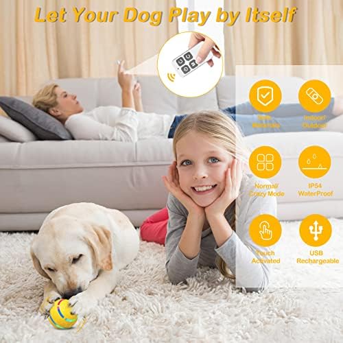 Interaktivna igračka za pse s daljinskim upravljačem, aktivna lopta za pokretanje s LED bljeskalicom/USB punjiva, automatsko