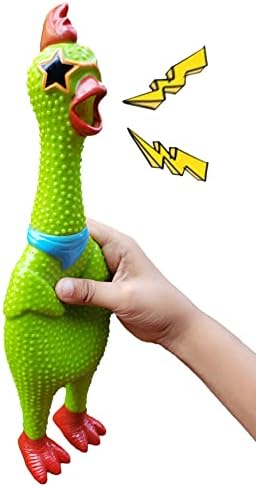 Zelena guma pileća igračka - visoka 12,5 inča - jedinstveni zabavni zeleni dizajni sa zvijezdama sunčanih naočala guma piletina