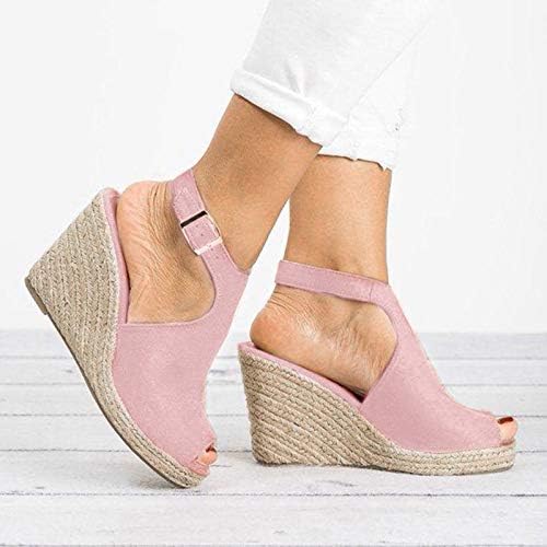 Aihou klinovi za ženske potpetice žene otvoreni nožni prst espadrille platforma sandale ljetne ležerne kopče plaže cipele