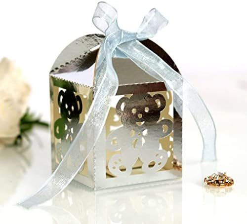 10pcs plava dječja rođendanska poklon kutija za svadbene zabave pakiranje kutija za slatkiše šuplje slatko medvjedić čokoladno