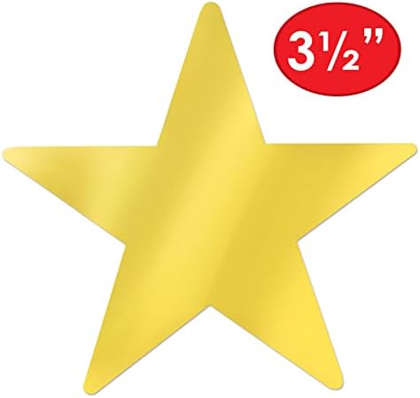 Beistle S57027-GDAZ6 Izrezi metalne zvijezde, 72 komada, 3,5 , zlato