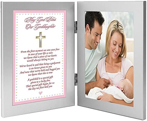 Slatka kum pjesama u dvostrukom kadru, Bože dar od kumova za krštenje ili krštenje, dodajte 4x6 fotografiju nakon isporuke