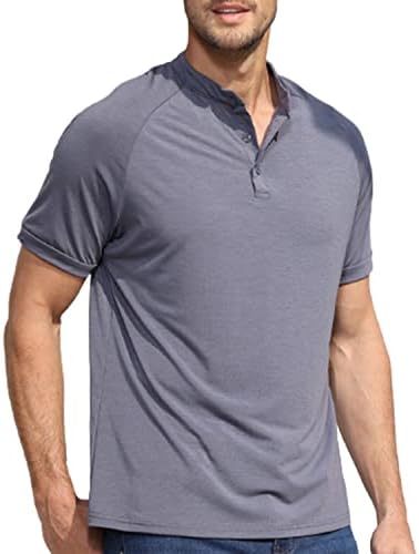Ležerne muške košulje s kratkim rukavima Henley Modni gumb Up Henley majice vrh