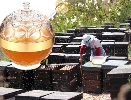 Akrilna staklenka za med, dozator meda, dozator sirupa, lonac za med u obliku češlja, prekrasna staklenka za med saća
