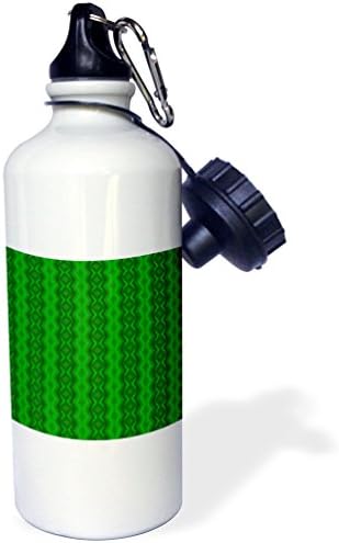 3DROSE Zelena plazma Kente Geometric Abstract uzorak Tekstil Sportska boca vode, 21 oz, bijela