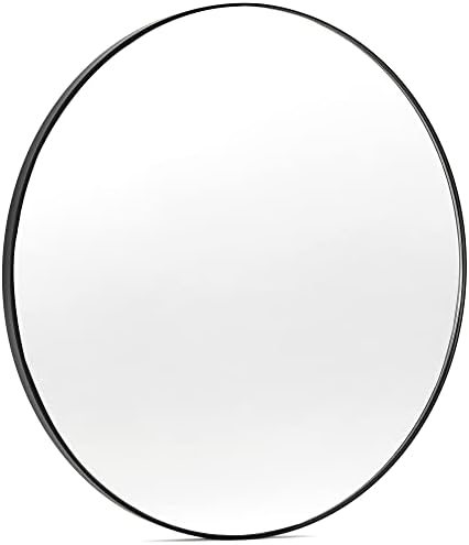 Crno ovalno ogledalo u kupaonici od 20 do 30 inča u metalnom okviru, ovalno zidno ogledalo za hodnik, dnevni boravak, spavaću