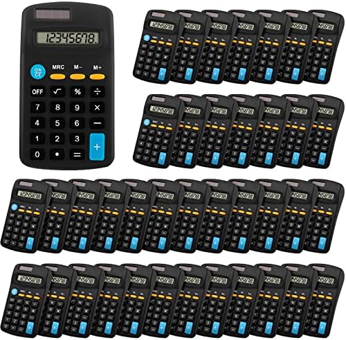 72 komada Kalkulator džepa Kalkulator Crni osnovni kalkulatori solarna baterija dvostruka napajanja mini kalkulator 8 -znamenkasti