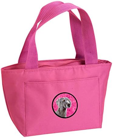 Caroline's Treasures LH9386PK-8808 Pink torba za ланча Weimaraner, izdvojeni za višekratnu upotrebu ručak-boks za rad u uredu,