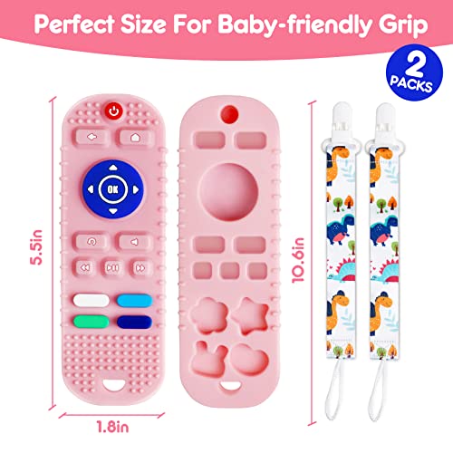 2 Spakirajte silikonske dječje zubi igračke daljinski upravljač OBLIK Igračke za bebe za bebe 6-12 mjeseci BPA besplatne