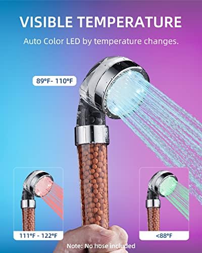 Cobbe ručna glava za tuširanje, visokotlačni filtriranje filtracije tuš glave za uštedu vode sprej kupaonice LED tuš za tuširanje