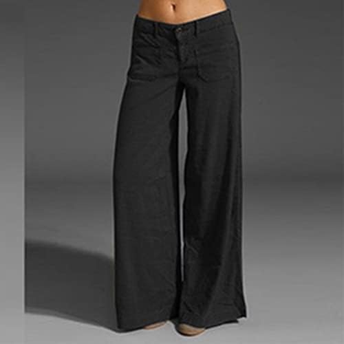 Ženske ležerne gamastice Rastemljive radne hlače Žene Elegantne hlače za šivanje multi džepa široke noge