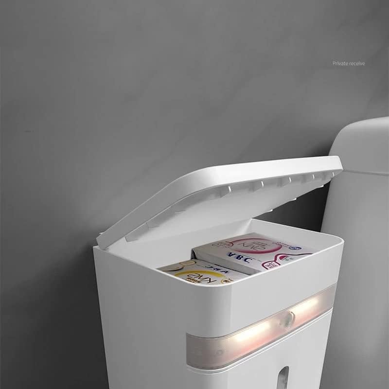 Zidni držač toaletnog papira za kupaonicu s LED osvjetljenjem i ladicom za odlaganje maramica velikog kapaciteta za kupaonicu