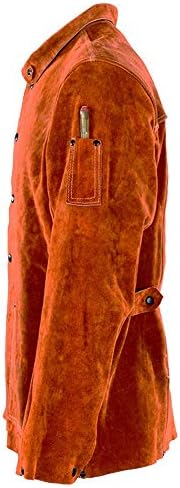 Qeelink kožna zavarivanje radna jakna s kožnom pregačama otpornom na plamen teške dužnosti s podijeljenim kožnim jaknama