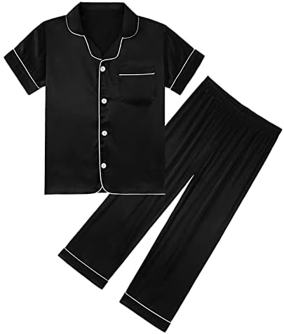 Weixinbuy pidžama set za dijete dječaka djevojčice gumb-up svilena pidžama za spavanje odjeće za noćnu odjeću za odjeću set