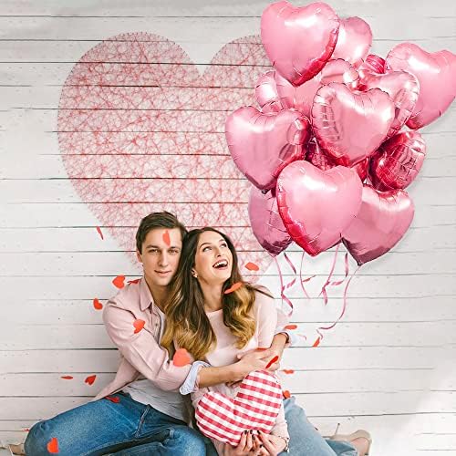 Baloni od folije u obliku srca za Valentinove ukrasi za zabavu - pakiranje od 15 -boil Valentinovih balona za romantične
