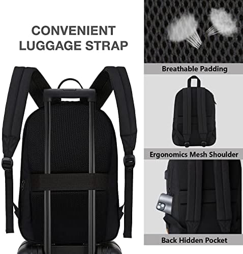 Lagani putni ruksak za prijenosno računalo s paketom za punjenje za muškarce i žene, Klasični ruksak za fakultet, radna torba,