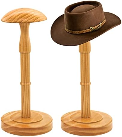 Samostojeći stalak za šešire, stalak za stolne šešire, drveni držač za šešire i perike