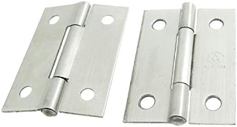 X-DREE 2 Duljina srebrnog tona metala jednostruka cijev cijevi cijevi 2pcs (2 '' longitud bisagras de metal de tono plataado