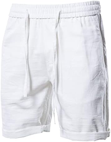 Meyya muške pamučne lanene kratke hlače, 2023. ljetni muškarci srednji struk čvrsta boja čipkana ulica planinarska ulica