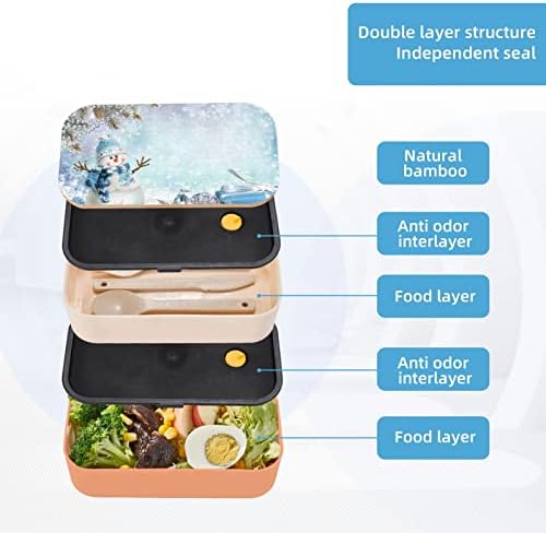 Slatki snježni ručak Bento kutija s nadograđenim podesivim remenom, spremnik za hranu za višekratnu upotrebu, besplatno BPA,