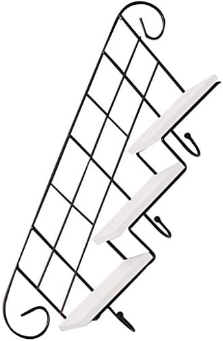 Klhhg Moderna multi -funkcija zidna stalak za kovano željezo bez probijanja stepenica zidna viseća cvjetna postolje spavaće