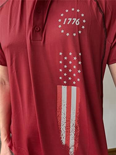 Harglesman muških 1776. Dan neovisnosti američka zastava prin kratki rukav polo majica