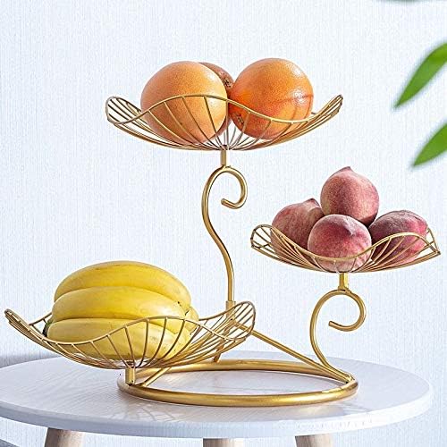 Landtom® 3-sloj držač voćnih košara Dekorativno stalak za voćnu zdjelu, zlato
