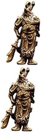 STOBOK 2PCS Ključni lanac privjesak mjedeni privjesci privjesci privjesci za privjesak vintage ključevi Kwan kung skulptura