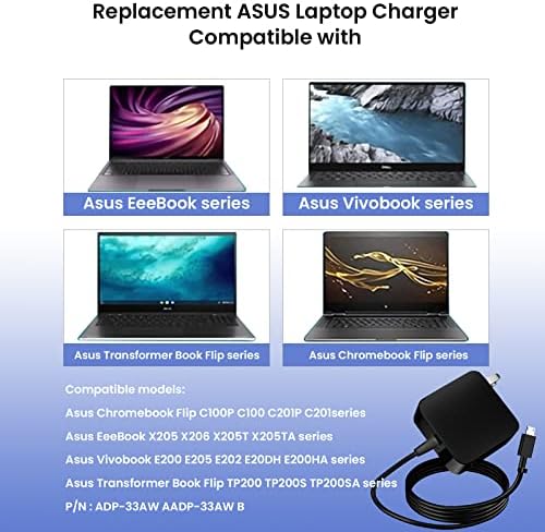 33W Zamjena punjača prijenosnog računala za Asus Chromebook C201p C201 C201PA C100PA C100P C100 EEEBOOK X205T X205 X205TA