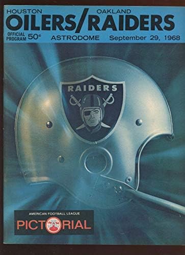 29. rujna 1968. AFL program Oakland Raiders u Houston Oilers Exmt - NFL programi