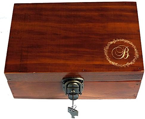 AWERISE Personalizirana drvena kutija za zaključavanje W zaključana, prilagođena kutija za nakit, kutija za djeveruše, poklon
