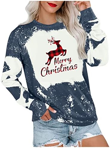 ženske hulahopke, božićne majice, majice s božićnim printom, voluminozne majice, majica veličine plus, ugodni Džemperi, Košulje