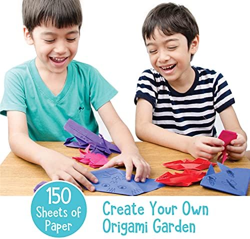 Otvorite torbu za aktivnosti origami, 150 listova papira origami i 32 stranice za početnike, premium multicolor Kids origami
