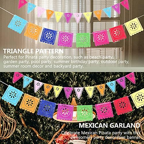 NUOBESTY vjenčani dekor vjenčani dekor kamin dekor 2 sets meksička tema fiesta zabava filc cinco de mayo flags za zastave