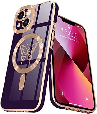 Lafunda Magnetska futrola za iPhone 13 slučaj za djevojčice za žene [kompatibilno s magsafe] [zaštita kamere] Bling luksuzni