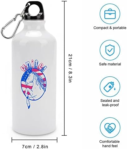 Američka zastava jednorog sportska boca vode aluminijske uso za boce boca kantina za putnička šalica s poklopcem i metalnom