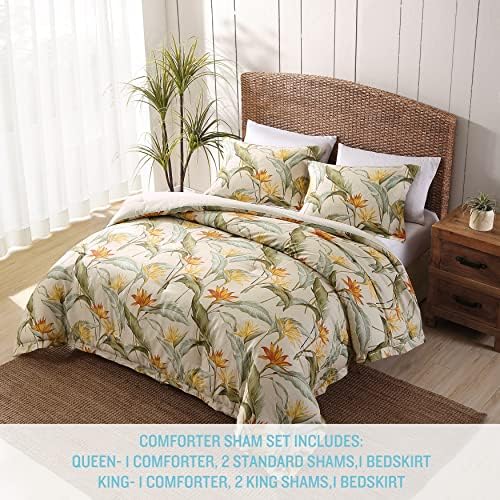 Tommy Bahama Home Comforter Set Reverzibilna posteljina od pamuka s odgovarajućim lažnim i krevetnim magarcima, cijelu sezonu