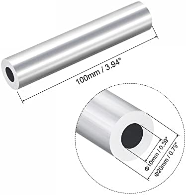 UXCELL 6063 Aluminijska okrugla cijev 20 mm OD 14 mm unutarnja cijev cijevi duljine 100 mm 3 kom