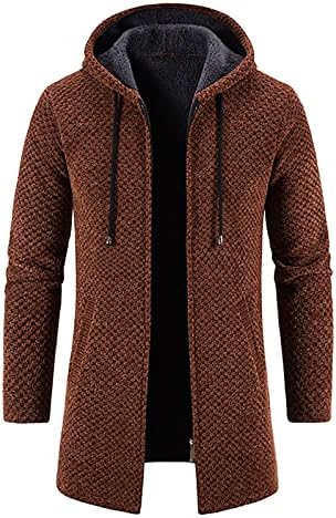 Muški prilagođeni dukserici s kapuljačom plišani pletenje pletenje kaputa džemper toplo čvrste jakne jakne vrhovi