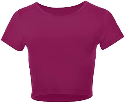 Košulje sakrij znoj ženske modne ljetne kratke rukave Slatki vrhovi Crops casual Basic Crewneck Slim Fit Women majice