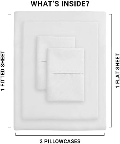 IR Imperial Rooms Kinga veličine listova - 4 komada bijelih posteljina brušeni mikrofiber dubok džep do 16 inča luksuznih