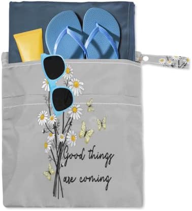 Daisy leptir mokra suha vrećica za platnene pelene, kupaći kostim, proljetna tratinčica vodootporna torbica za vlažne vrećice