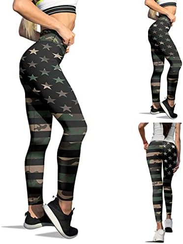 Američke gamaške za zastave ženska kontrola trbuha Patriotska američka zastava jogger hlače lagana guza dizanje elastičnih