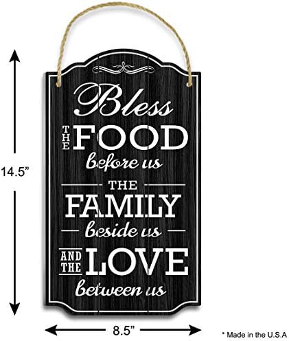 Blagoslovite hranu prije nas kuhinjski zidni dekor - crno -bijeli kuhinjski dekor i pribor - kuhinjski znakovi zidni dekor
