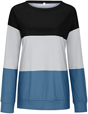 KCJGIKPOK Čvrsta boja Prevelika dukserica za žene obična bluza ležerna dugih rukava labavi fit pulover gornji majica