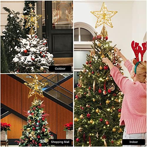 Verdenu božićno drvce Topper, 40 svjetlosnog drveta Topper Star, božićno drvce Topper Osvijetljeno, produženo žičano zlatno